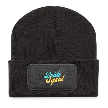 Bride Squad Tropical Sunset Design - Recycled Patch Beanie - dark grey - Front
