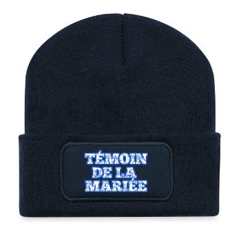 Blue Chinoiserie Bride's Witness - Recycled Patch Beanie - french navy - Front