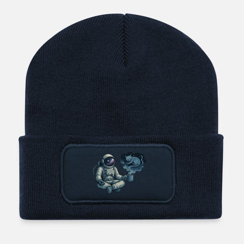 Kosmische Kaffeepause - Recycelte Patch Beanie - French Navy