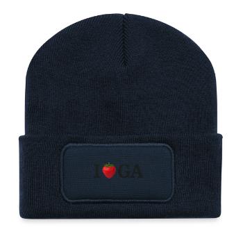 Erdbeerherz Ich liebe IGA - Recycelte Patch Beanie - French Navy - Vorne