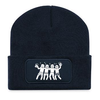 Party Urlaub Team - Recycelte Patch Beanie - French Navy - Vorne