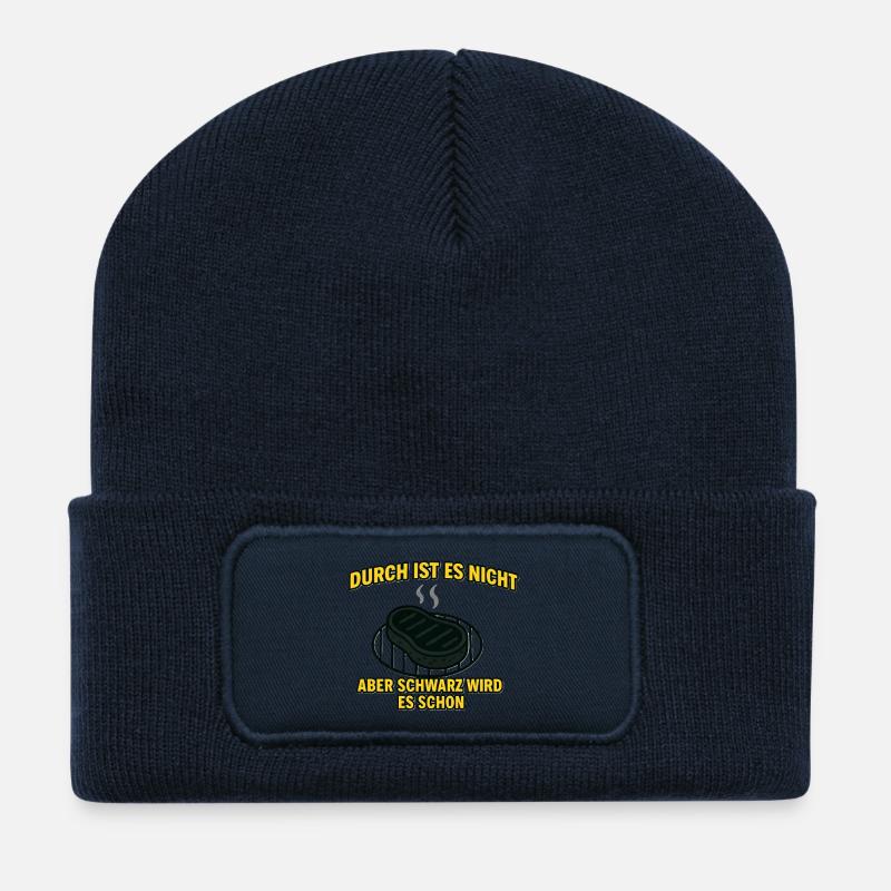 Durch ist es nicht aber...witziges Motiv - Recycelte Patch Beanie - French Navy