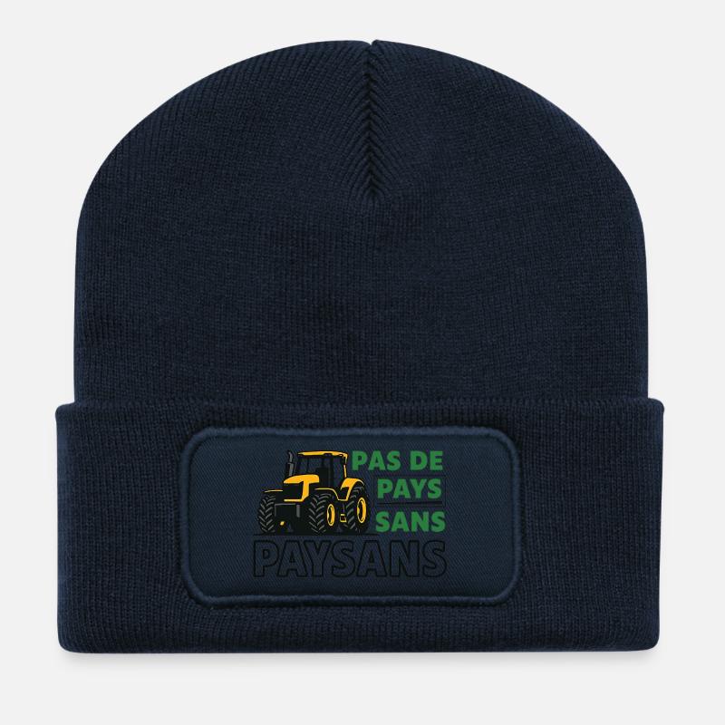 Kein Land ohne Landwirte - Recycelte Patch Beanie - French Navy