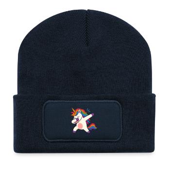 ✨ The Dabbing Unicorn – Where Magic Meets Swag! ✨ - Recycled Patch Beanie - french navy - Front