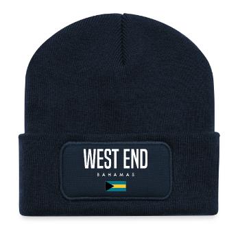 West End, Bahamas - Beanie recyclé à patch - bleu marine - Devant
