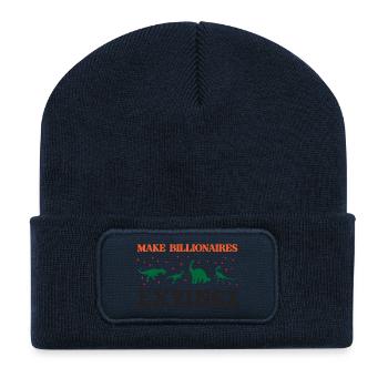Faire disparaître les milliardaires - Beanie recyclé à patch - bleu marine - Devant