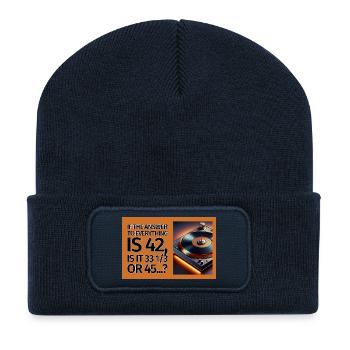 42 is the answer - Recycled Patch Beanie - french navy - Front