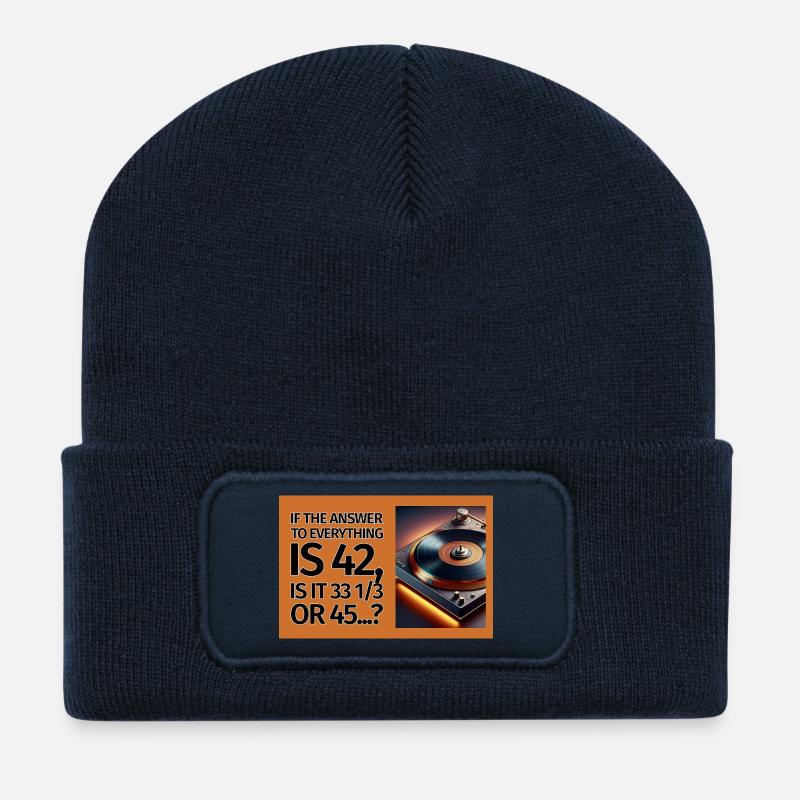 42 is the answer - Recycelte Patch Beanie - French Navy