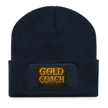 GeleID-Set im Steampunk-Stil - Recycelte Patch Beanie - French Navy - Vorne