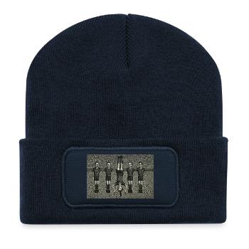 Équilibre sur la symétrie du faisceau - Beanie recyclé à patch - bleu marine - Devant