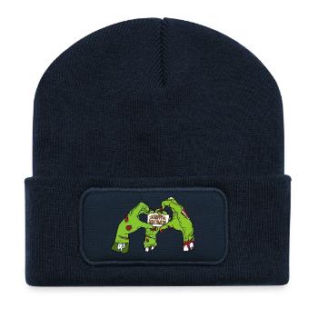 HAPPY_HALLOWEEN - Beanie recyclé à patch - bleu marine - Devant