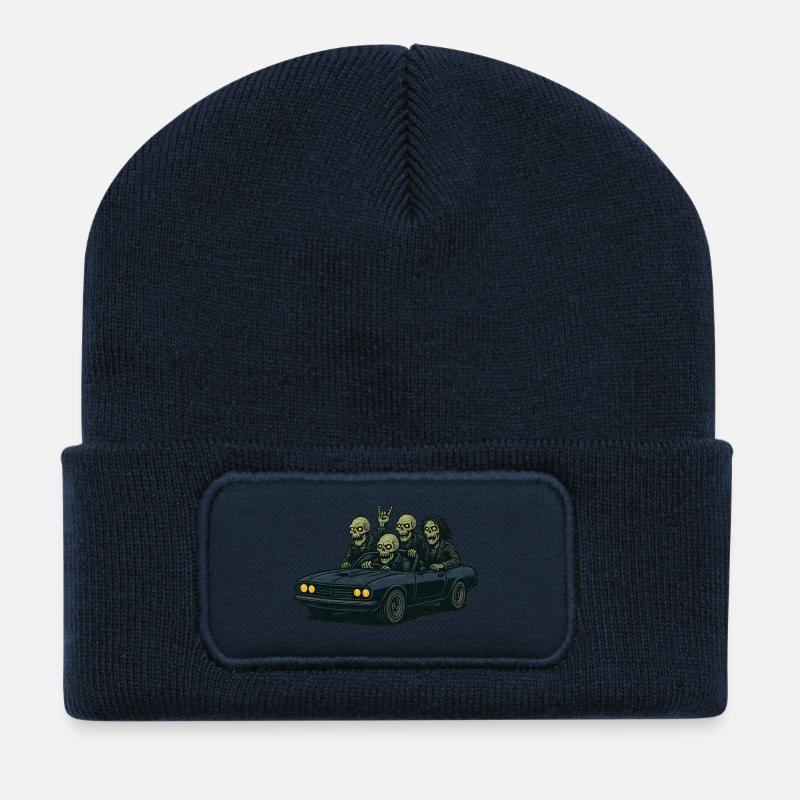 Zombie-Roadtrip   - Recycelte Patch Beanie - French Navy