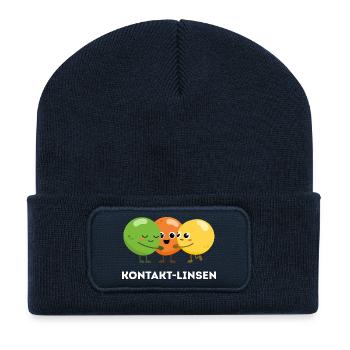 Contact lenses – Sweet linguistic joke - Recycled Patch Beanie - french navy - Front