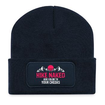 Bold Hiking Humor Add Cheeky Color to Your Trail - Recycled Patch Beanie - french navy - Front