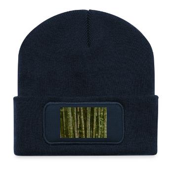 Forest Camouflage Grid Pattern - Recycled Patch Beanie - french navy - Front