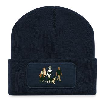 Mamie Karin en famille - Beanie recyclé à patch - bleu marine - Devant