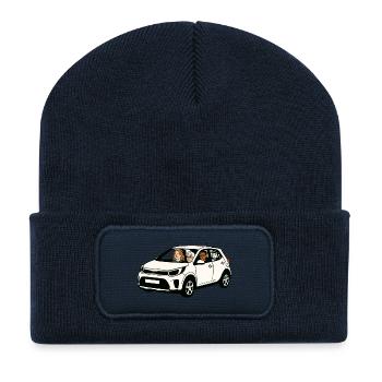 Mamie Karin - Beanie recyclé à patch - bleu marine - Devant