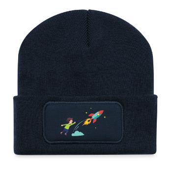 Kid Rocket Launch Adventure - Recycled Patch Beanie - french navy - Front