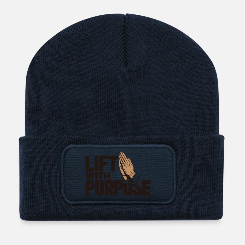 Lift mit Sinn - Recycelte Patch Beanie - French Navy