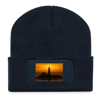 sunrise St Marys Lighthouse - Recycled Patch Beanie - french navy - Front