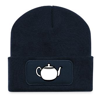 Théière - Beanie recyclé à patch - bleu marine - Devant