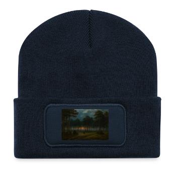 Dusk in the dark forest - Recycled Patch Beanie - french navy - Front