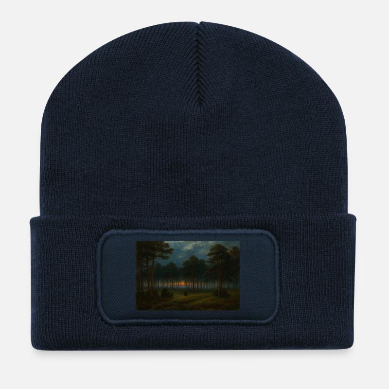 Abenddämmerung im dunklen Wald - Recycelte Patch Beanie - French Navy