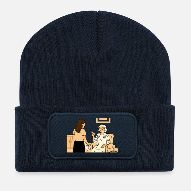 Pflegebesuch  - Recycelte Patch Beanie - French Navy