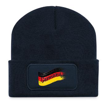 German flag - Recycled Patch Beanie - french navy - Front