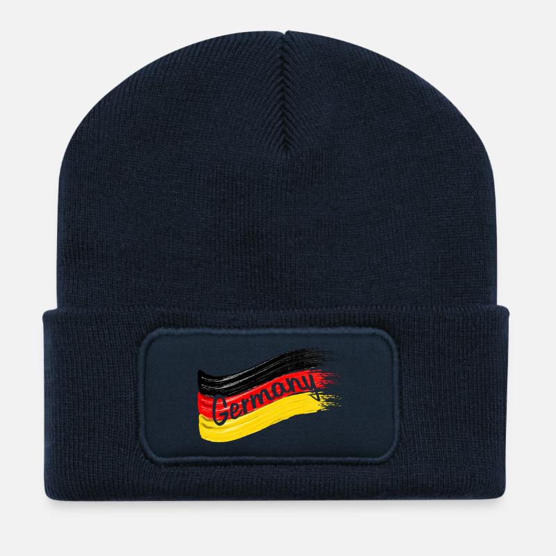 Deutsche Fahne - Recycelte Patch Beanie - French Navy