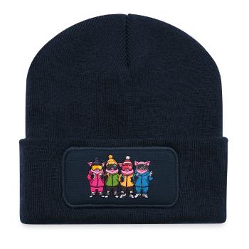 L’équipe de ski de Schweine Pistensau - Beanie recyclé à patch - bleu marine - Devant