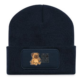 Chiot moins classe plus amusant - Beanie recyclé à patch - bleu marine - Devant