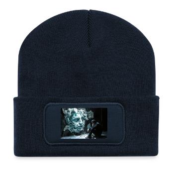 Rock Face et l’Homme Réfléchi - Beanie recyclé à patch - bleu marine - Devant