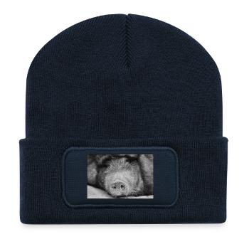 Schwein gehabt <3 - Recycelte Patch Beanie - French Navy - Vorne