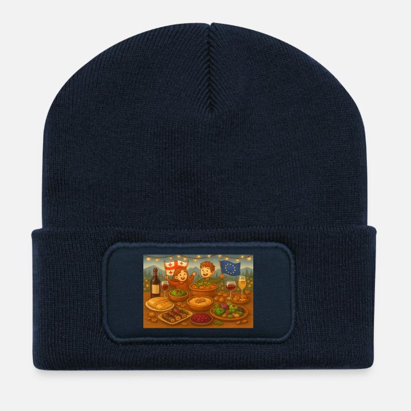 Georgian banquet table - Recycled Patch Beanie - french navy