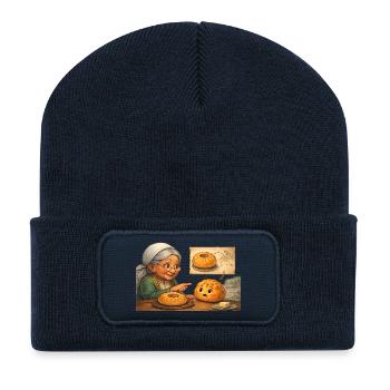 Tatar Babouchka explique aux Beljas russes - Beanie recyclé à patch - bleu marine - Devant
