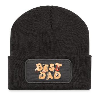 Meilleur Papa Fan de musique Retro Band / Meilleur Papa - Beanie recyclé à patch - charbon - Devant