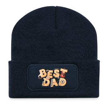 Meilleur Papa Fan de musique Retro Band / Meilleur Papa - Beanie recyclé à patch - bleu marine - Devant