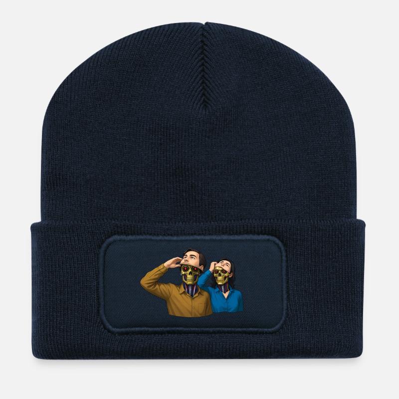 WIR SIND HIER – Geek & Science-Fiction - Recycelte Patch Beanie - French Navy