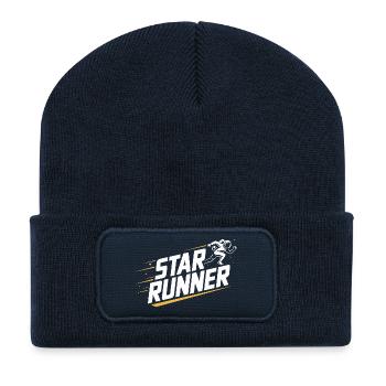 Star Runner - Logo de la course cool - Beanie recyclé à patch - bleu marine - Devant