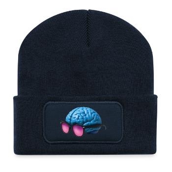 PERSPEKTIVWECHSEL – Freiheit & Rechte - Recycelte Patch Beanie - French Navy - Vorne