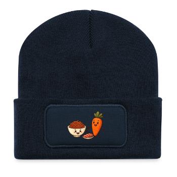 Carotte en salade - Beanie recyclé à patch - bleu marine - Devant