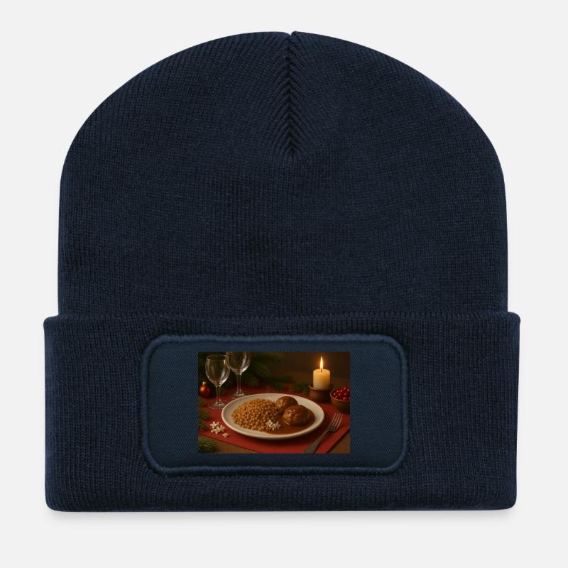 Boulettes de sarrasin dans la sauce - Beanie recyclé à patch - bleu marine