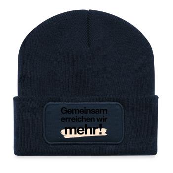 Accomplissez plus ensemble Shirt - Beanie recyclé à patch - bleu marine - Devant