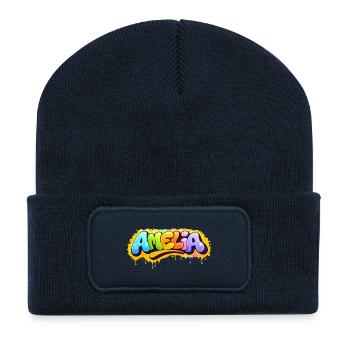 Graffiti Amelia Name Geschenk Ideal Druckbare Su - Recycelte Patch Beanie - French Navy - Vorne