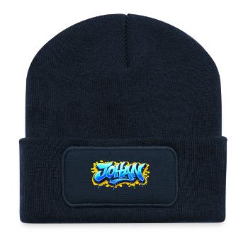 GRAFFITI NAME JOHAN FOR  PERFECT GIFT PRINTABLE  - Beanie recyclé à patch - bleu marine - Devant