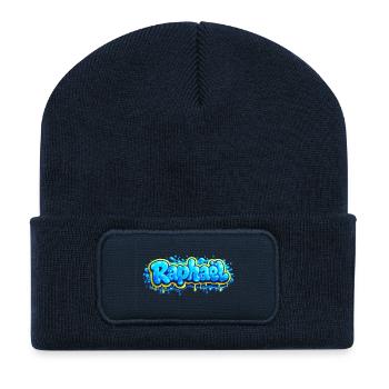 RAPHAEL GRAFFITI NAME FÜR PERFEKTES GESCHENK DRUCKBAR - Recycelte Patch Beanie - French Navy - Vorne