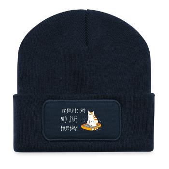 Trying To Get My Shit Together Cat Litter Box - Recycled Patch Beanie - french navy - Front