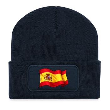 Spanish Flag Wave Design - Recycled Patch Beanie - french navy - Front