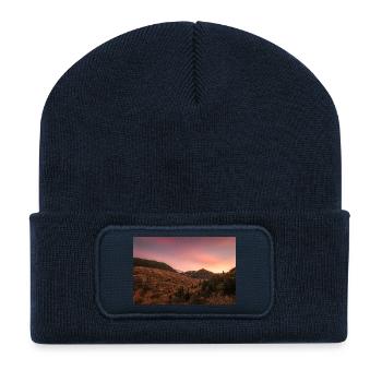 Alpine sunrise on Agrafa mountains	 - Recycled Patch Beanie - french navy - Front